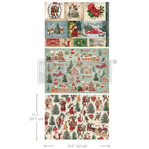 A3 Decoupage Fiber Pack Santaland Sparkle