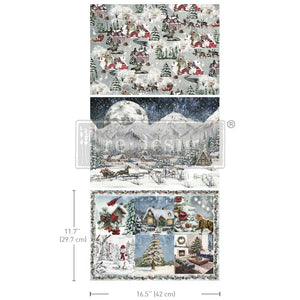 A3 Decoupage Fiber Pack Snowfall Splendor