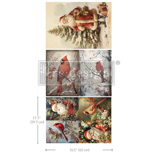 A3 Decoupage Fiber Pack Festive Cardinal