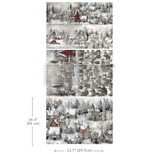 A3 Decoupage Fiber Pack Silent Night Snow Village