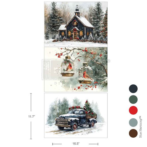 A3 Decoupage Fiber Pack Christmas Blessings