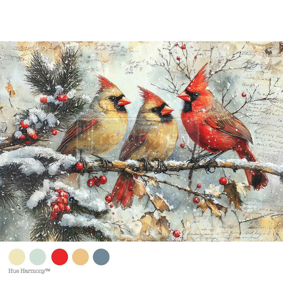 A4 Decoupage Fiber Crimson Noel