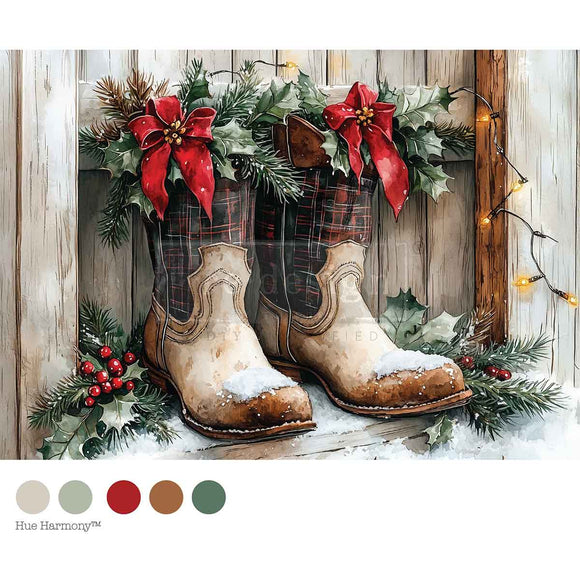 A4 Decoupage Fiber Farmhouse Noel