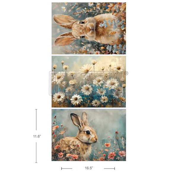 A3 Decoupage Fiber Pack Garden Bunny Tales