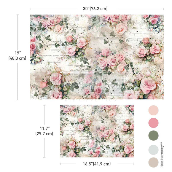 Decoupage Fiber Paper Set Rosy Reverie