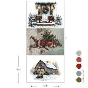 A3 Decoupage Fiber Pack Santas woodland stroll