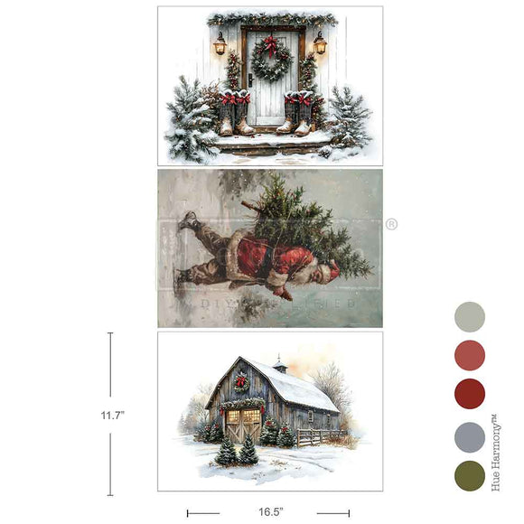 A3 Decoupage Fiber Pack Santas woodland stroll