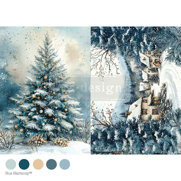 A4 Decoupage Fiber Silent Night Sparkle