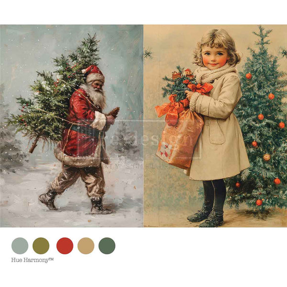 A4 Decoupage Fiber Vintage Tidings