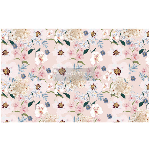 Blush Floral Decoupage Decor Tissue paper