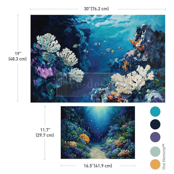 Decoupage Fiber Paper Set Living Reef