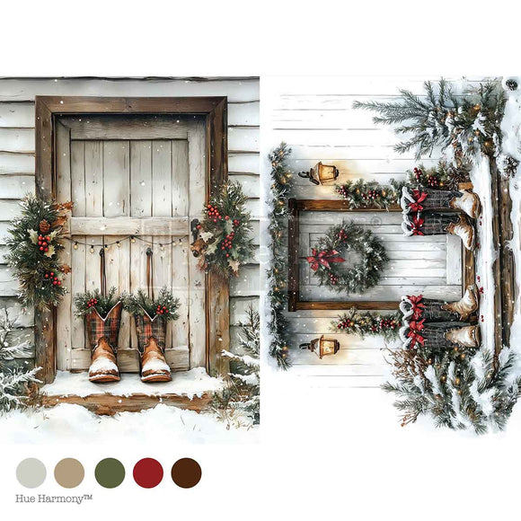 A4 Decoupage Fiber Plaid & Pine